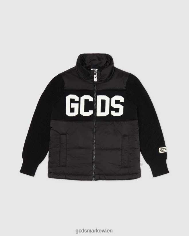 Junior-Puffermantel mit Logo GCDS Kinder Kleidung Schwarz V0XTXR662