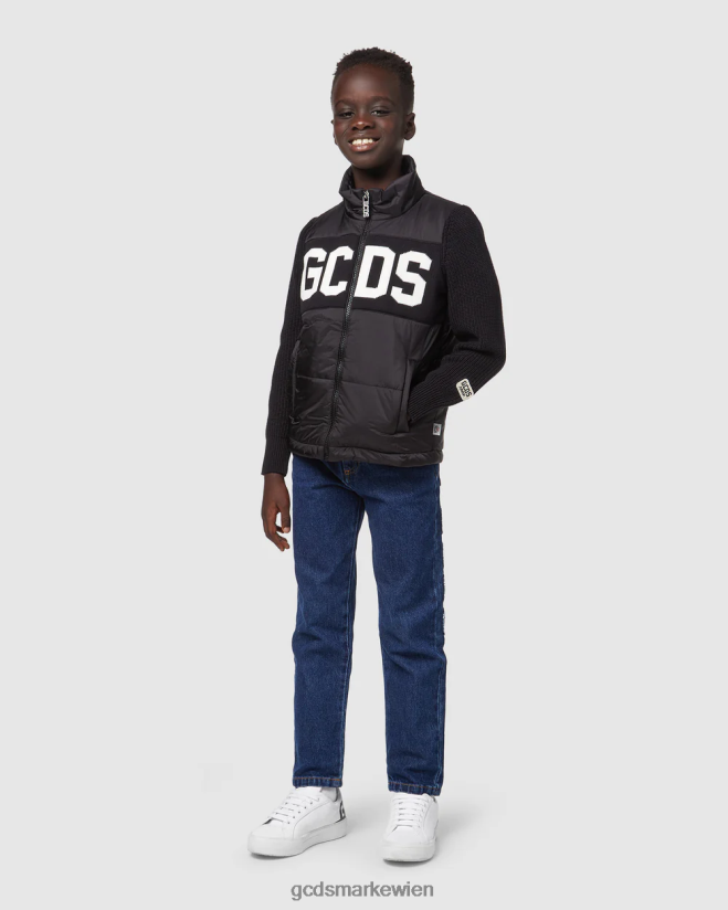 Junior-Puffermantel mit Logo GCDS Kinder Kleidung Schwarz V0XTXR662