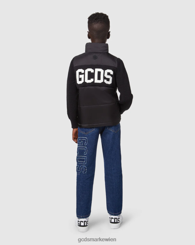 Junior-Puffermantel mit Logo GCDS Kinder Kleidung Schwarz V0XTXR662