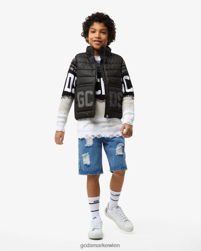 Junior-Weste mit niedrigem Band GCDS Kinder Kleidung Schwarz V0XTXR664