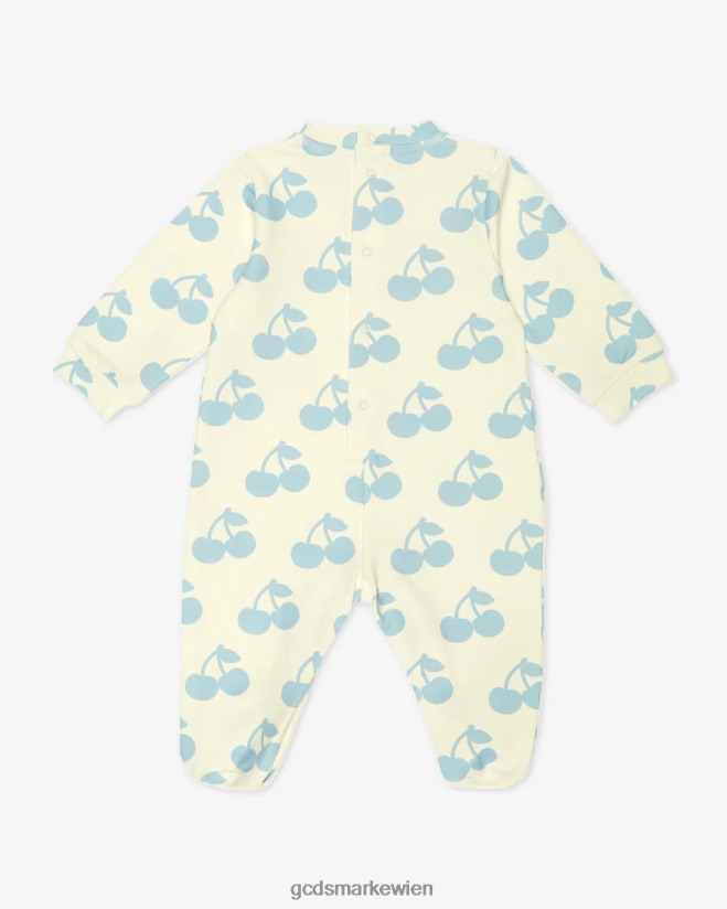 Baby-Kirsch-Spielanzug GCDS Kinder Kleidung gebrochenes Weiß/Engelsblau V0XTXR590