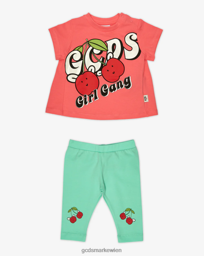 Baby-Kirsch-T-Shirt und Leggings-Set GCDS Kinder Kleidung Mehrfarbig V0XTXR609