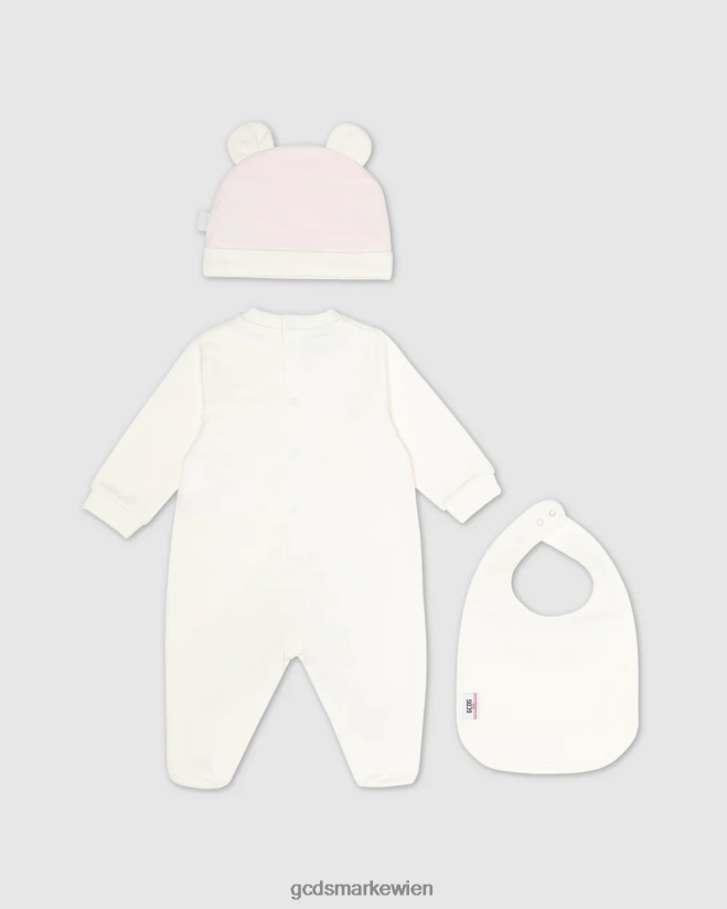 Dreiteiliges Babyset mit Logoband GCDS Kinder Kleidung Rosa V0XTXR569
