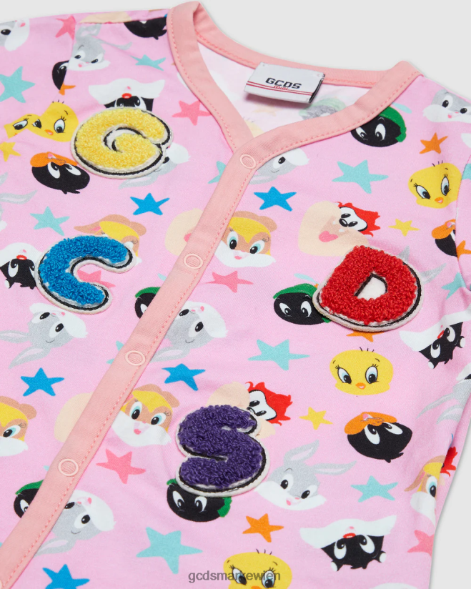 Looney Tunes-Spielanzug GCDS Kinder Kleidung Wiege rosa V0XTXR581