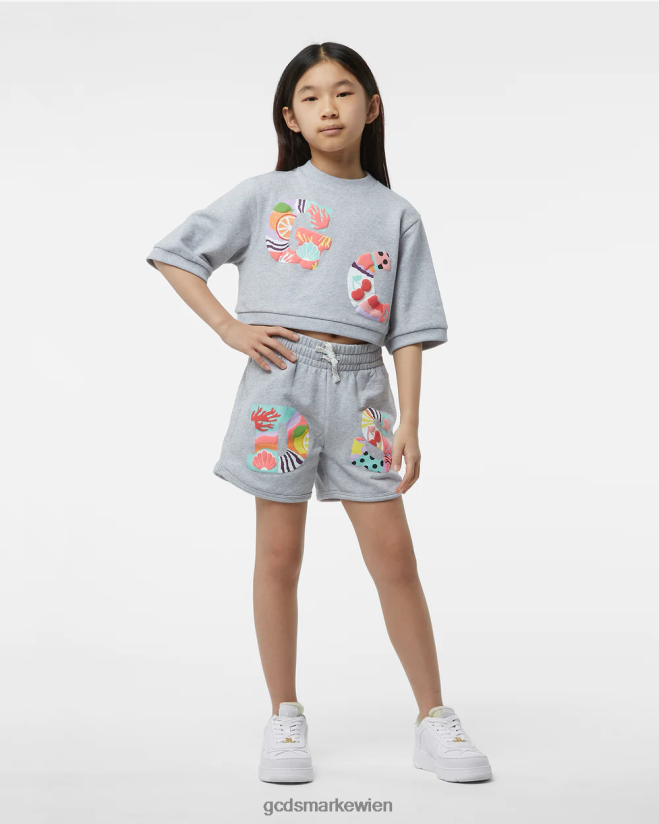 Patchwork-T-Shirt und Shorts-Set für Kinder GCDS Kinder Kleidung grau V0XTXR786