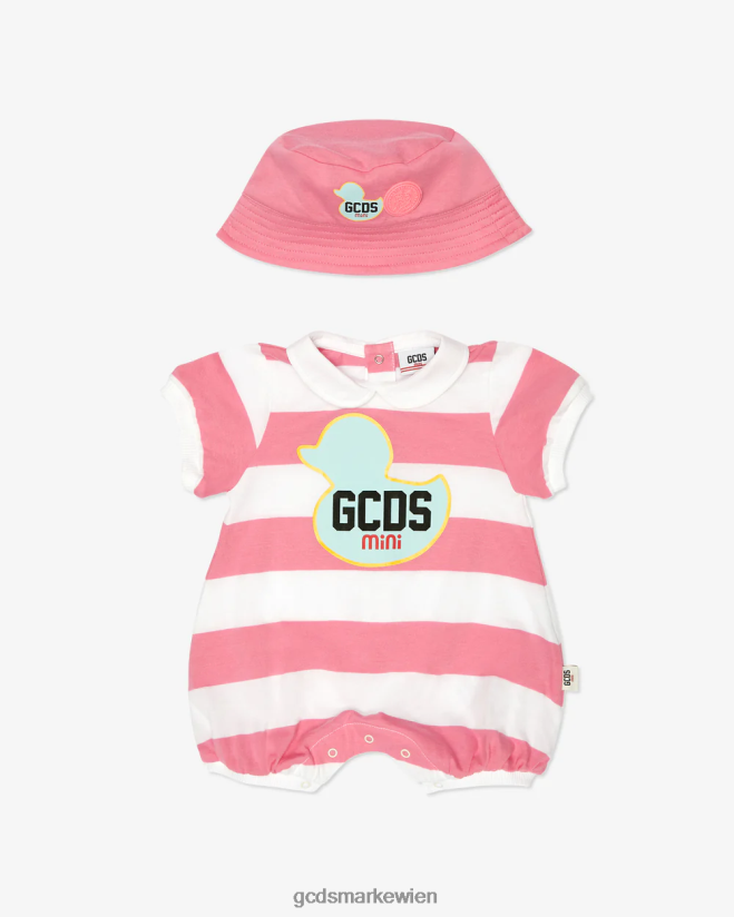 Zweiteiliges Baby-Set mit Ente GCDS Kinder Kleidung Rosa V0XTXR587