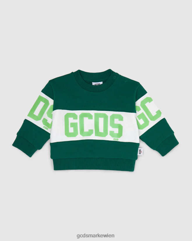 Kapuzenpullover mit Baby-Logoband GCDS Kinder Kleidung Grün V0XTXR614