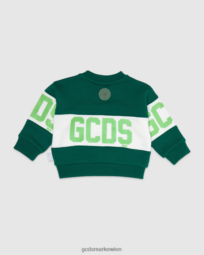 Kapuzenpullover mit Baby-Logoband GCDS Kinder Kleidung Grün V0XTXR614