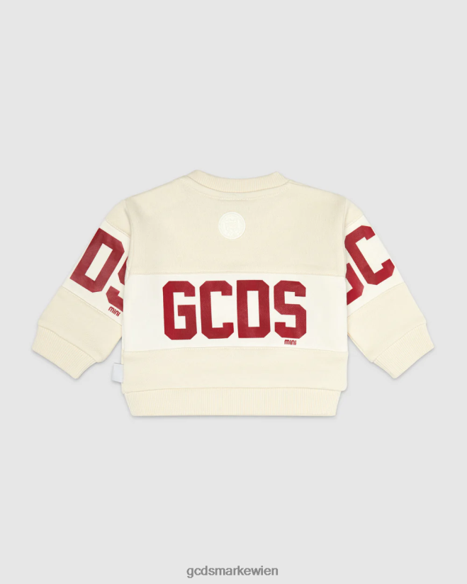 Kapuzenpullover mit Baby-Logoband GCDS Kinder Kleidung Schaumgrau V0XTXR613