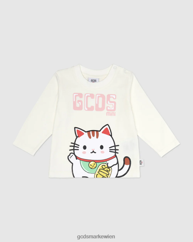 Baby-Kittho-T-Shirt GCDS Kinder Kleidung cremefarben V0XTXR630