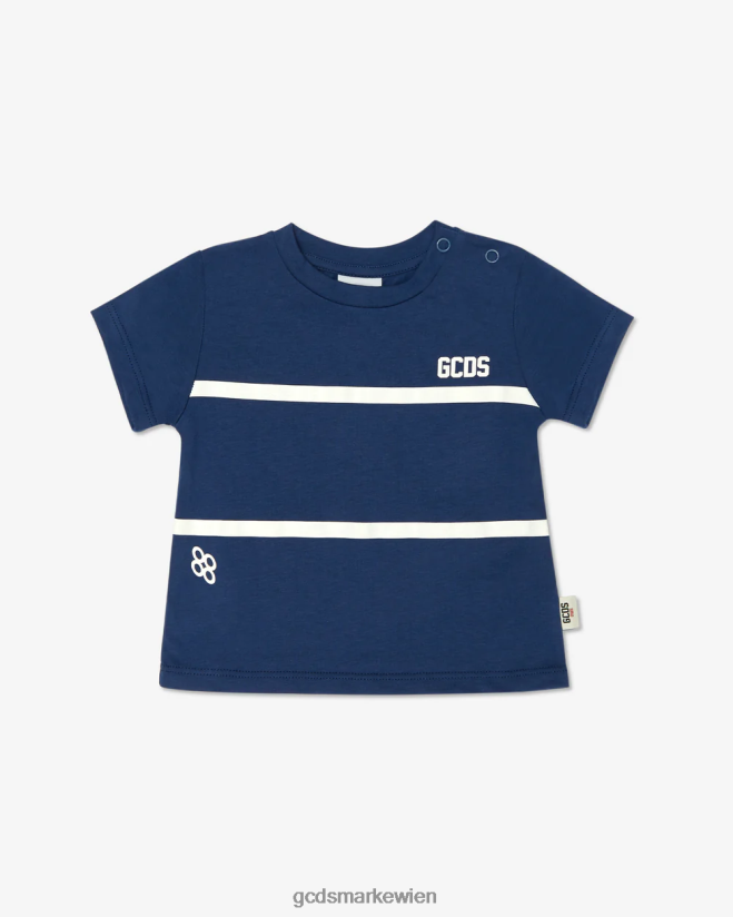 Baby-T-Shirt mit Logo und niedrigem Bund GCDS Kinder Kleidung Blau V0XTXR640