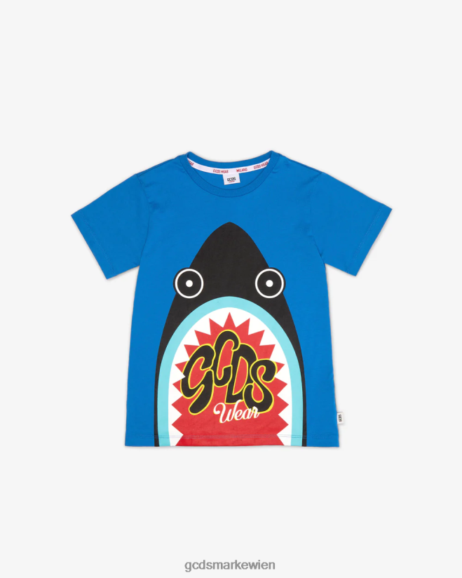 Hai-T-Shirt für Kinder GCDS Kinder Kleidung Blau V0XTXR729
