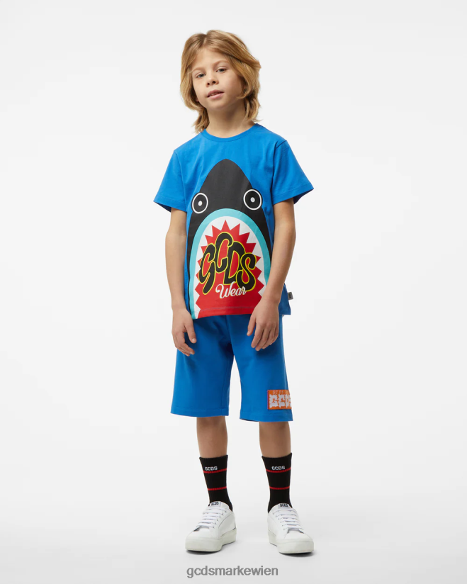 Hai-T-Shirt für Kinder GCDS Kinder Kleidung Blau V0XTXR729