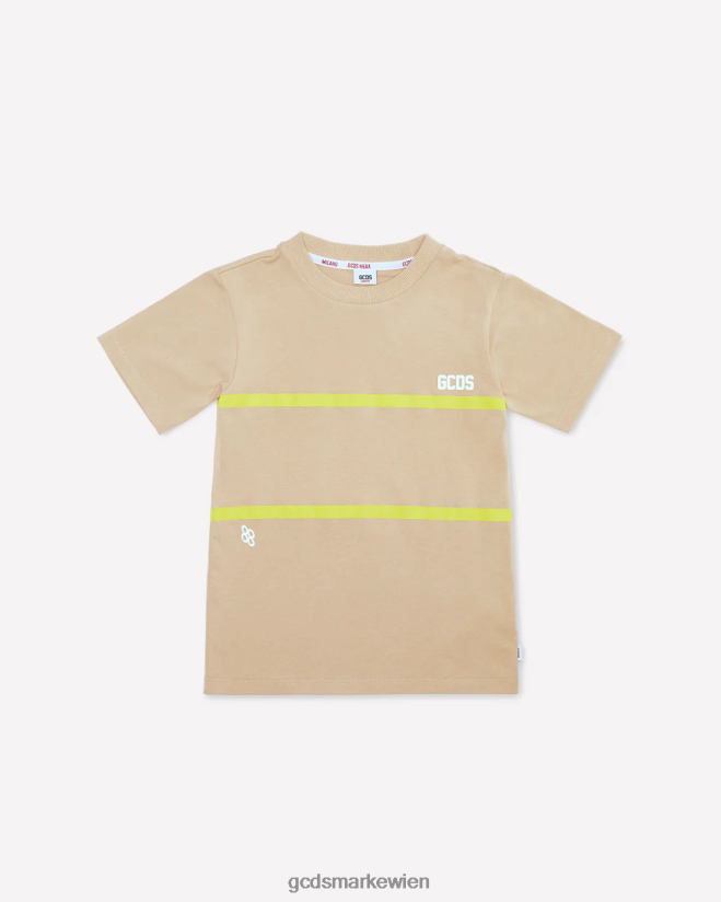 Junior-Low-Band-Logo-T-Shirt GCDS Kinder Kleidung Beige V0XTXR721