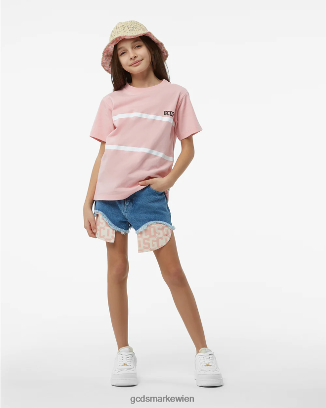 Junior-Low-Band-Logo-T-Shirt GCDS Kinder Kleidung Rosa V0XTXR789