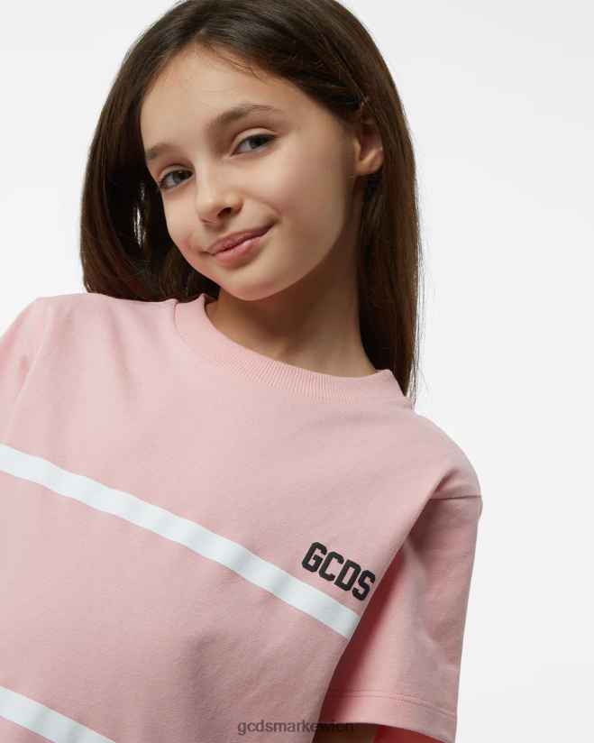Junior-Low-Band-Logo-T-Shirt GCDS Kinder Kleidung Rosa V0XTXR789