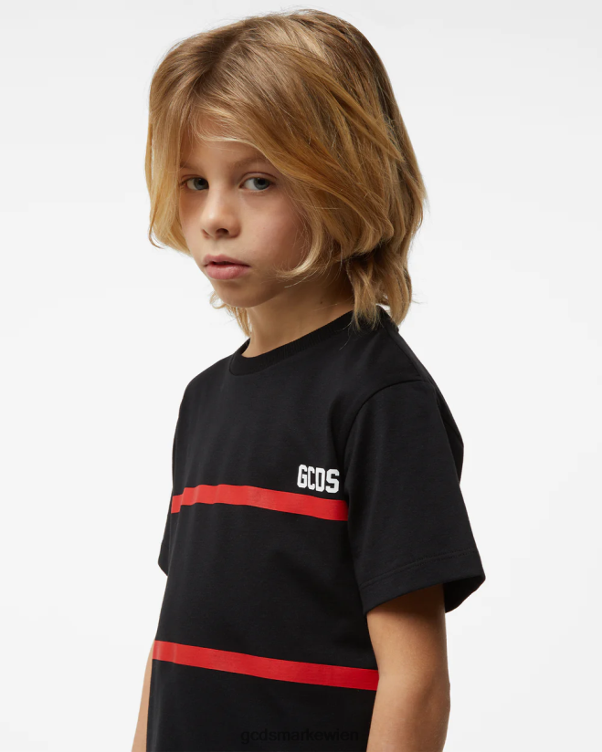 Junior-Low-Band-Logo-T-Shirt GCDS Kinder Kleidung Schwarz V0XTXR719