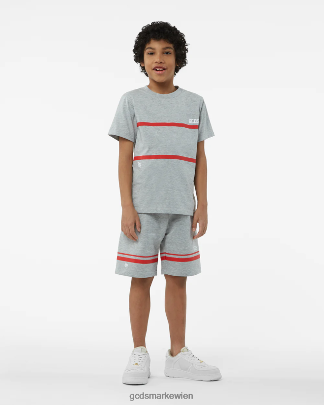 Junior-Low-Band-Logo-T-Shirt GCDS Kinder Kleidung grau V0XTXR718