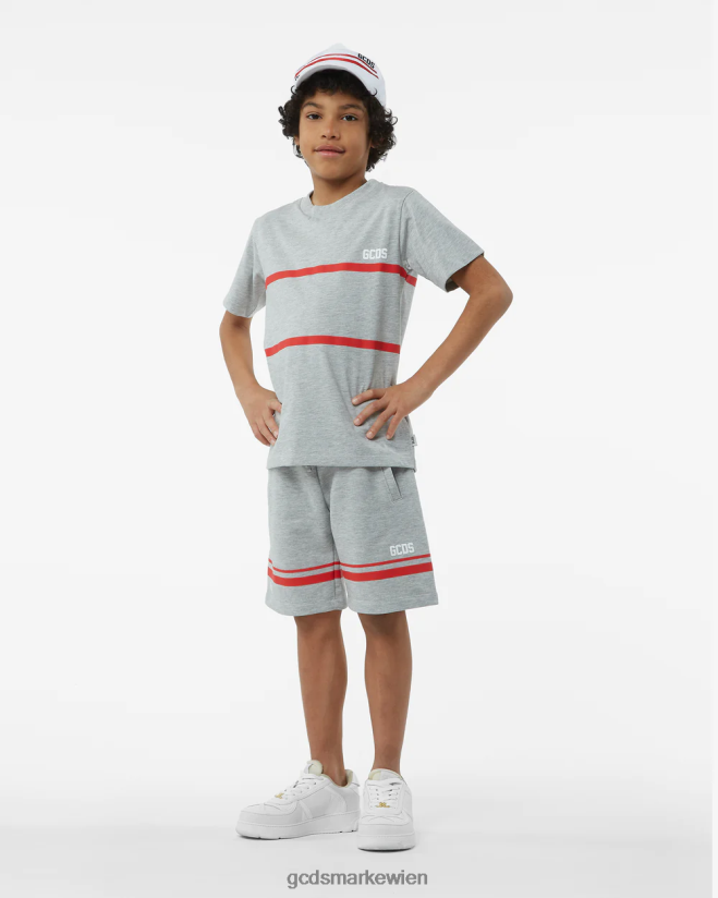 Junior-Low-Band-Logo-T-Shirt GCDS Kinder Kleidung grau V0XTXR718