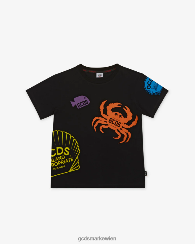 Junior-Shell-T-Shirt GCDS Kinder Kleidung Schwarz V0XTXR727