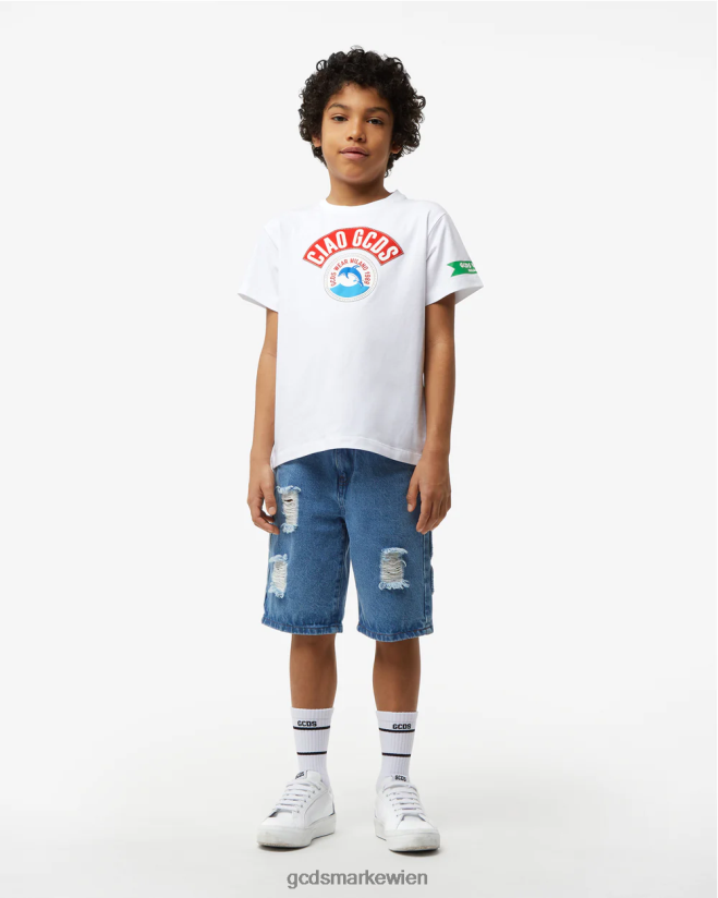 Junior-T-Shirt „ciao“. GCDS Kinder Kleidung Weiß V0XTXR725