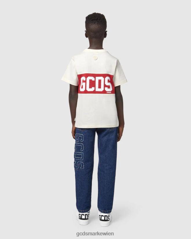 Junior-T-Shirt mit Logoband GCDS Kinder Kleidung Schaumgrau V0XTXR709