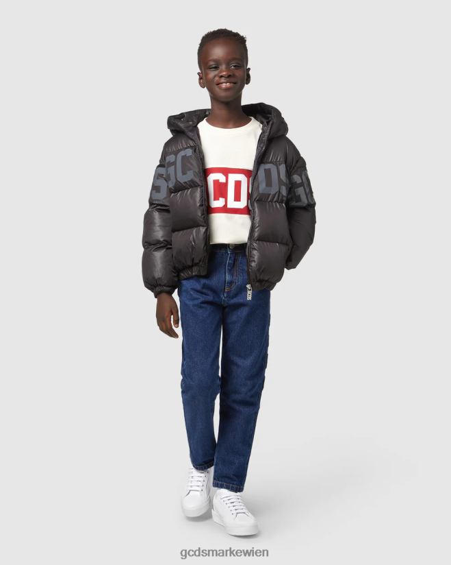 Junior-T-Shirt mit Logoband GCDS Kinder Kleidung Schaumgrau V0XTXR709