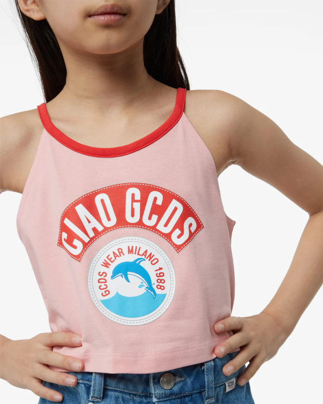 Junior-Tanktop „ciao“. GCDS Kinder Kleidung Rosa V0XTXR796