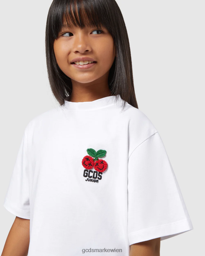 Kirsch-T-Shirt für Kinder GCDS Kinder Kleidung Weiß V0XTXR802