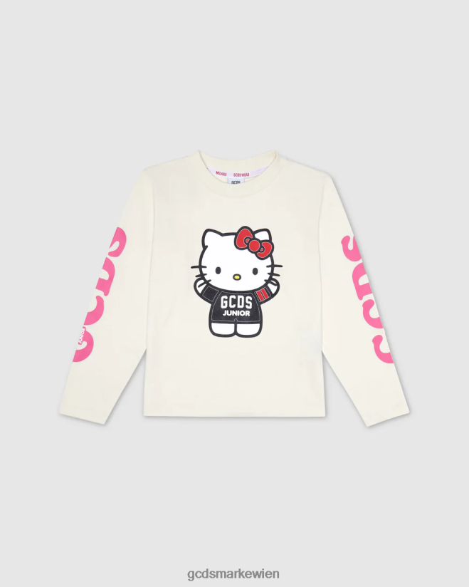 Langarm-T-Shirt „Hello Kitty“ für Junioren GCDS Kinder Kleidung cremefarben V0XTXR800