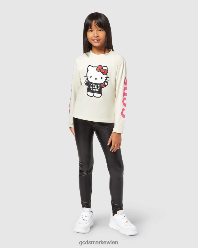 Langarm-T-Shirt „Hello Kitty“ für Junioren GCDS Kinder Kleidung cremefarben V0XTXR800