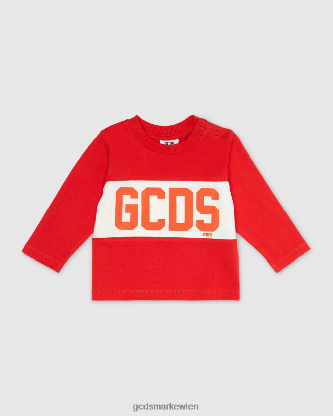 T-Shirt mit Baby-Logoband GCDS Kinder Kleidung Rot V0XTXR633