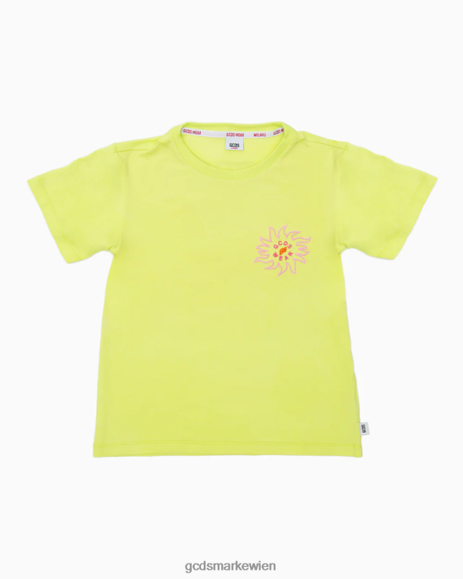 T-Shirt mit Surfing-Wirdo-Aufdruck für Kinder GCDS Kinder Kleidung Kalk V0XTXR716