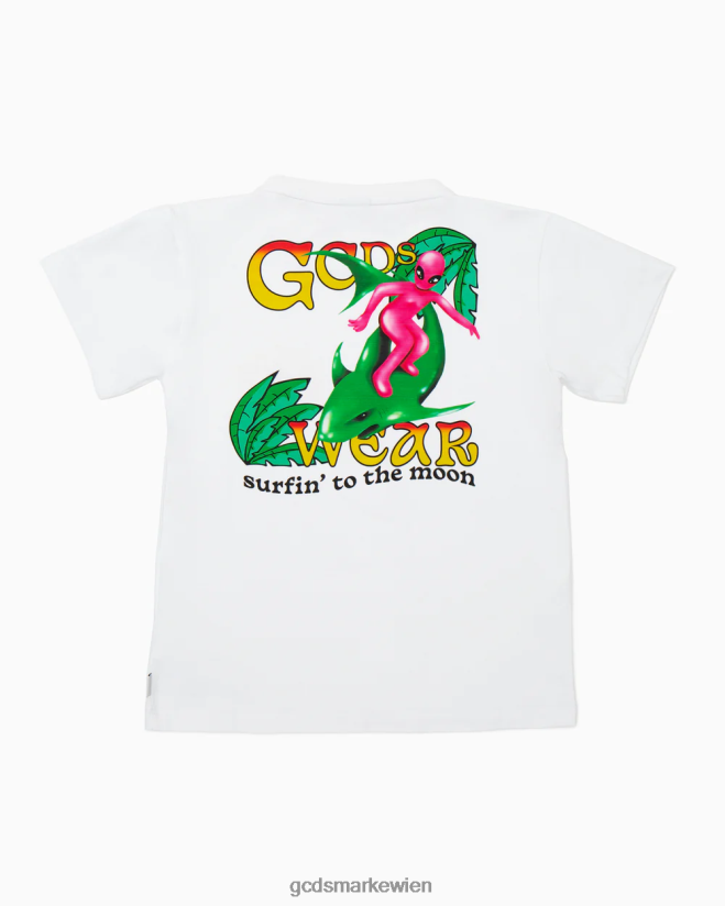T-Shirt mit Surfing-Wirdo-Aufdruck für Kinder GCDS Kinder Kleidung Weiß V0XTXR717