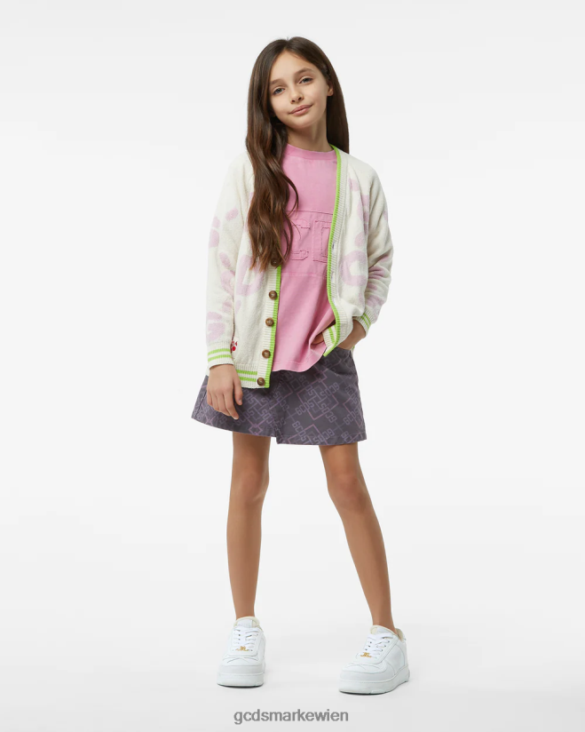 Überfärbtes Junior-T-Shirt mit Logoband GCDS Kinder Kleidung Rosa V0XTXR790