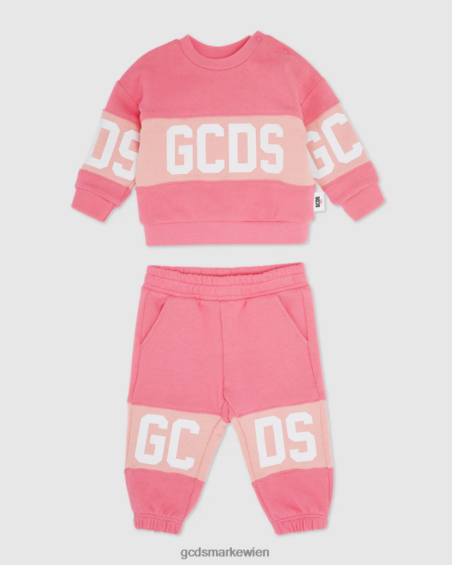 Baby-Trainingsanzug mit Logo-Motiv GCDS Kinder Kleidung Wiege rosa V0XTXR595