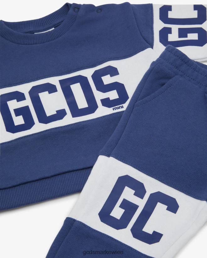 Baby-Trainingsanzug mit Logoband GCDS Kinder Kleidung Blau V0XTXR606