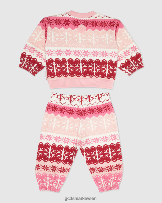 Weihnachts-Trainingsanzug mit Baby-Logoband GCDS Kinder Kleidung Rosa V0XTXR593