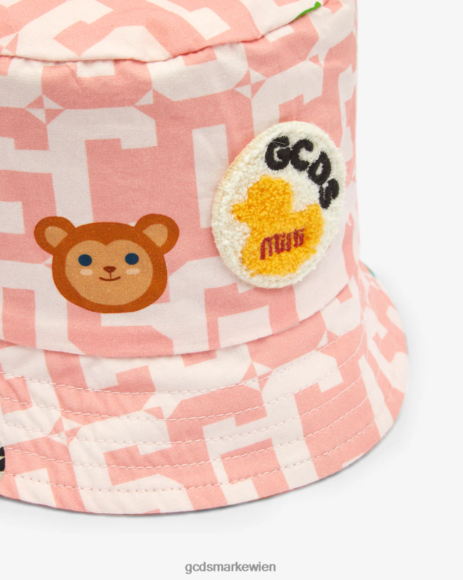 Baby-Monogramm-Tiere-Eimerhut GCDS Kinder Zubehörteil Rosa V0XTXR658