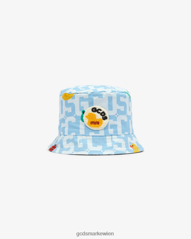 Baby-Monogramm-Tiere-Eimerhut GCDS Kinder Zubehörteil hellblau V0XTXR657
