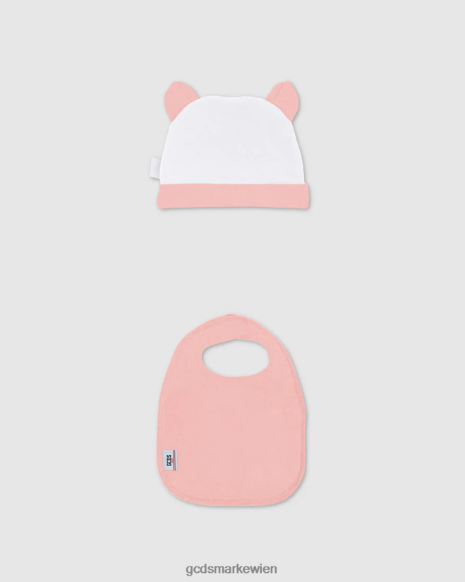 Zweiteiliges Baby-Geschenkset mit Logomotiv GCDS Kinder Kleidung Rosa V0XTXR576