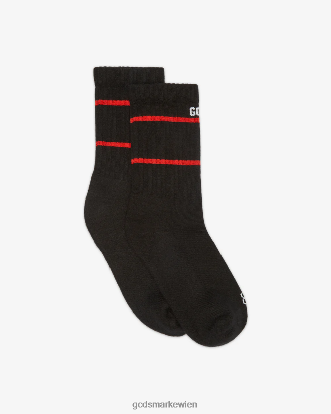 Niedrige Junior-Socken mit Logoband GCDS Kinder Zubehörteil Schwarz V0XTXR771