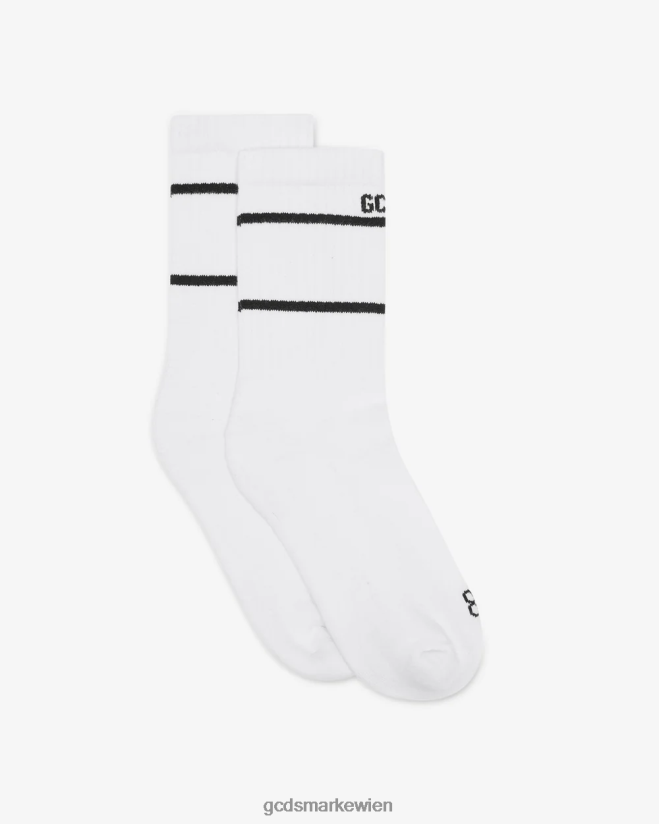 Niedrige Junior-Socken mit Logoband GCDS Kinder Zubehörteil Weiß V0XTXR773