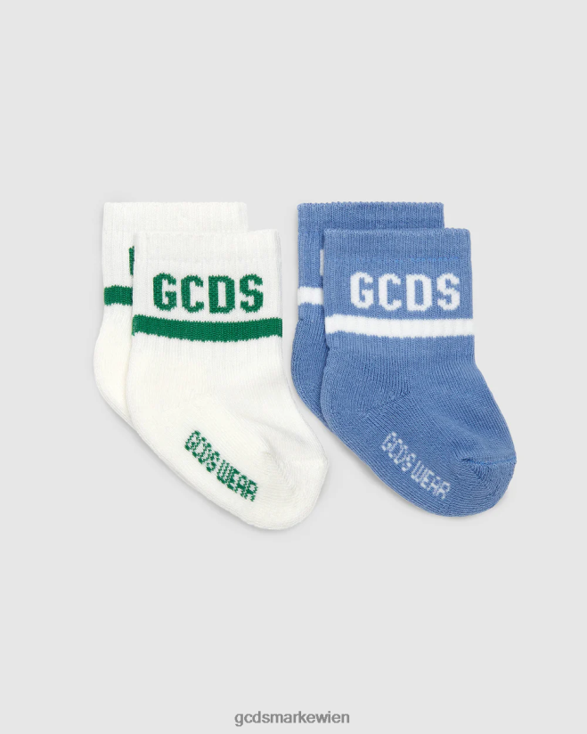 Zweiteiliges Sockenset mit Logoband GCDS Kinder Zubehörteil Baby blau V0XTXR650