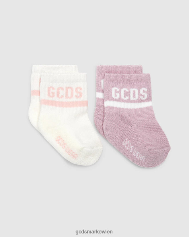 Zweiteiliges Sockenset mit Logoband GCDS Kinder Zubehörteil lila V0XTXR648
