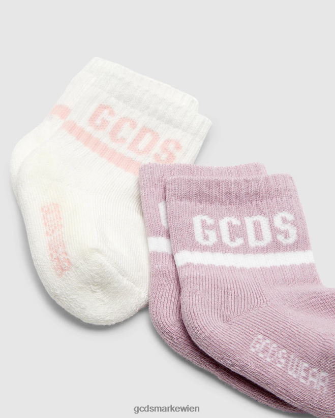 Zweiteiliges Sockenset mit Logoband GCDS Kinder Zubehörteil lila V0XTXR648