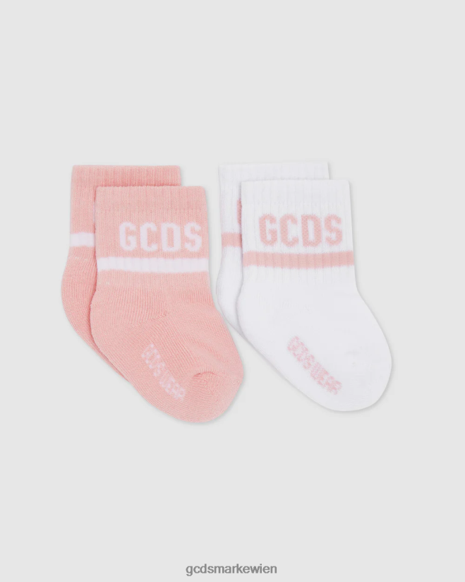 Zweiteiliges Sockenset mit Logomotiv GCDS Kinder Zubehörteil Rosa V0XTXR647