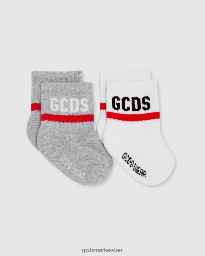 Zweiteiliges Sockenset mit Logomotiv GCDS Kinder Zubehörteil grau V0XTXR651