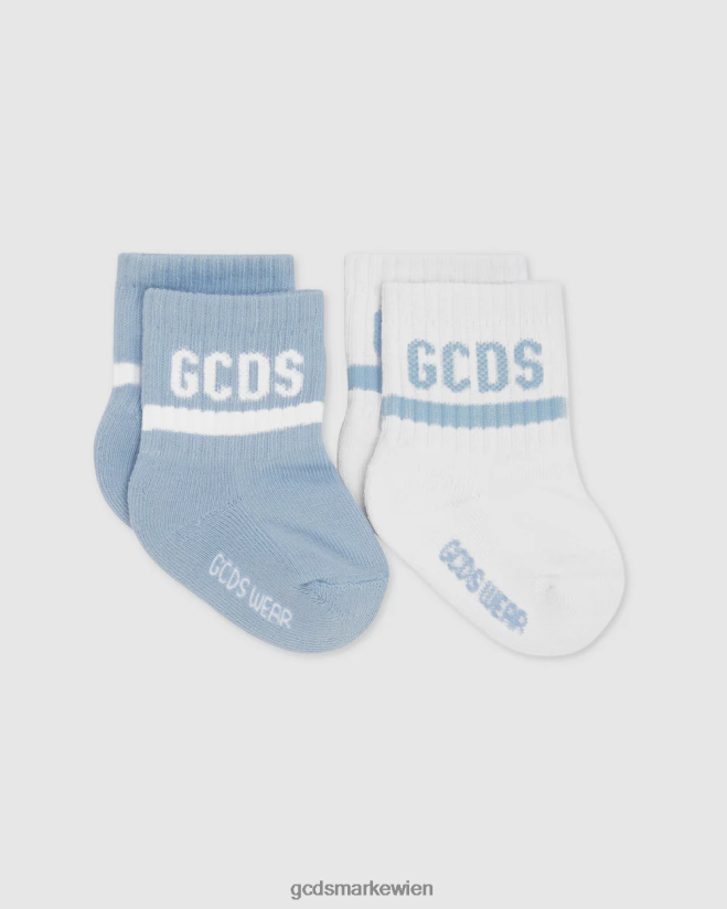 Zweiteiliges Sockenset mit Logomotiv GCDS Kinder Zubehörteil hellblau V0XTXR649
