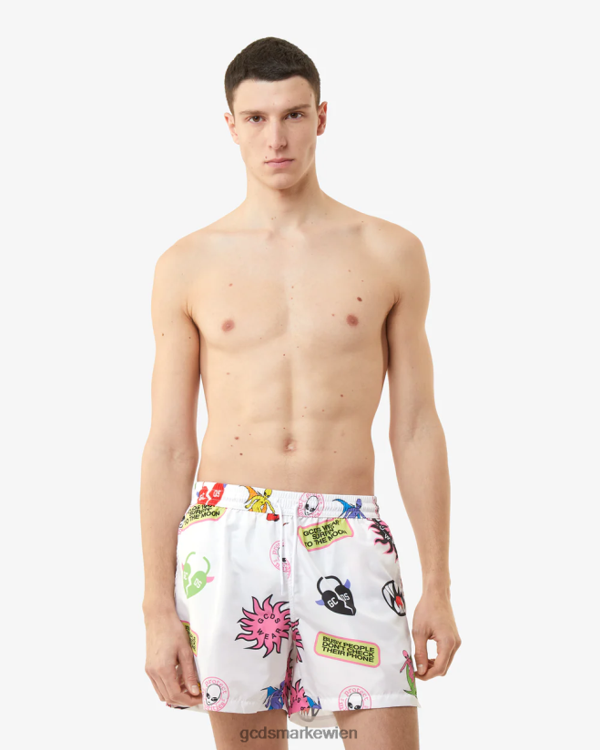 Allover-Surf-Wido-Badeshorts GCDS Männer Kleidung Mehrfarbig V0XTXR154